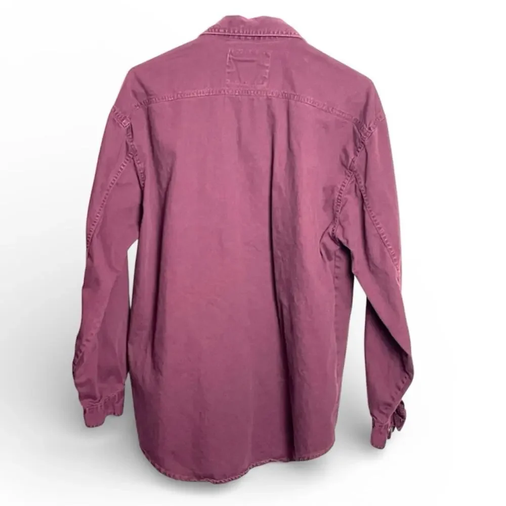Vintage 90s Levi's Button Down Shirt Mens Small Burgundy Long Sleeve Brazil